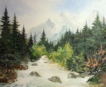 Pot v Krnico (Akril-platno - 2023) Silvo Cerar